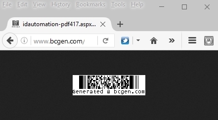 ASPX PDF417 Barcode Generator Script
