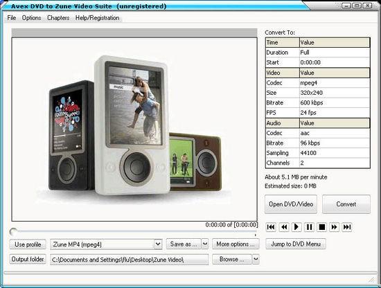 Avex-DVD to Zune Video Suite