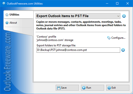 Export Outlook Items to PST File