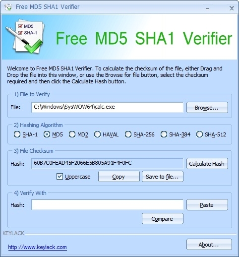 Free MD5 SHA1 Verifier