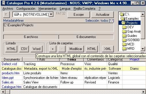 MetaDataMiner Catalogue PRO Spanish