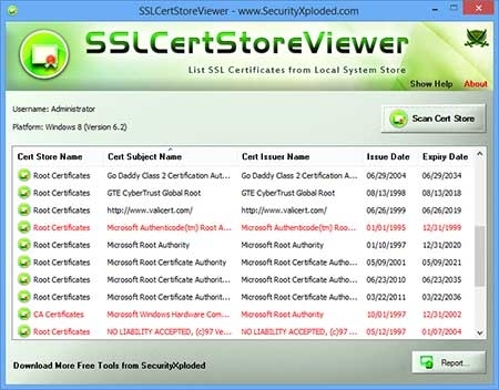 SSL Certificate Store Viewer
