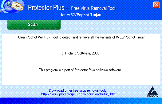 W32/Pophot Trojan Removal Tool.