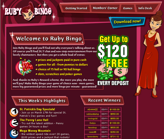 !! $120 RUBY BINGO DELUXE