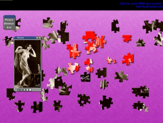 19th Century Nude Glamour Girls Puzzle