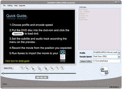 1st Cucusoft DVD to iPod Converter