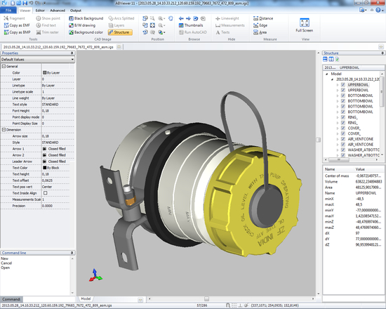 2D/3D cad: dwg, dxf, plt, cgm, pdf, svg