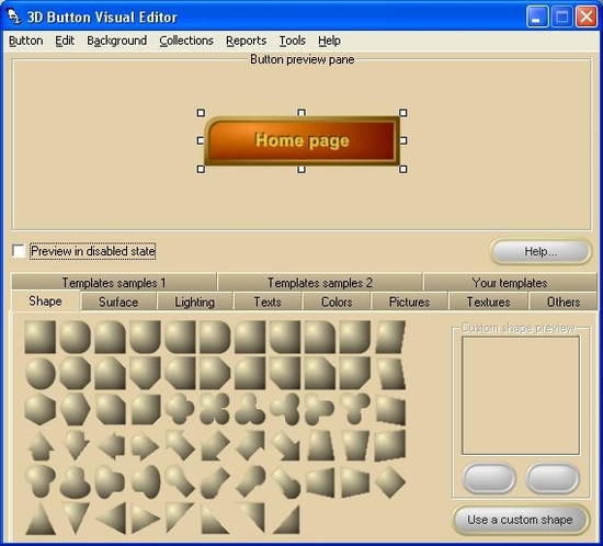 3D Button Visual Editor