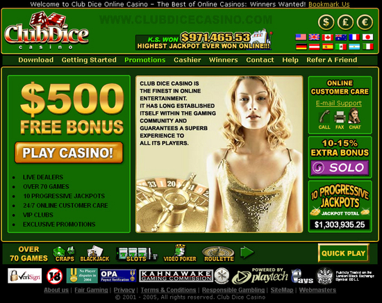 !!! $500 CLUB DICE CASINO 2006