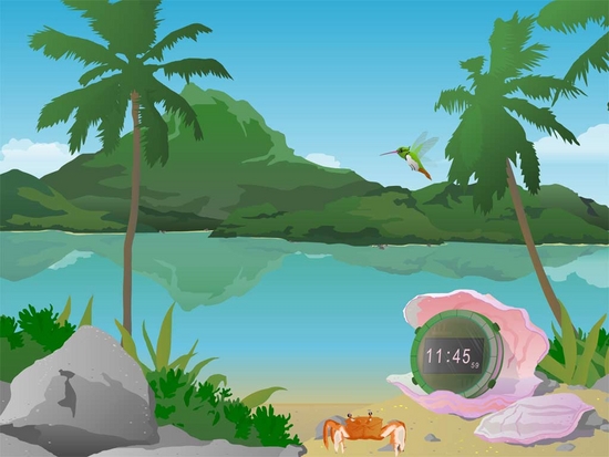 7art Tropical Clock ScreenSaver