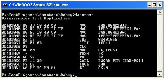 80x86 Win32 Disassembler DLL