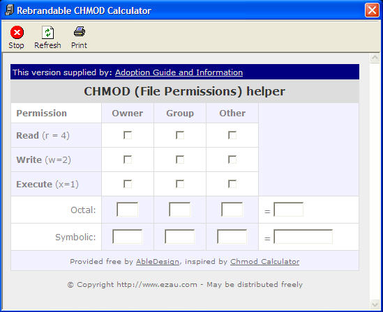 Adoption CHMOD Calculator