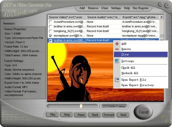 ADShareit SWF to Video Converter Lite