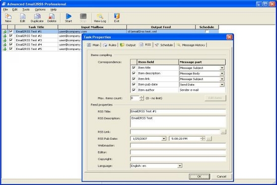 Advanced Email2RSS Personal