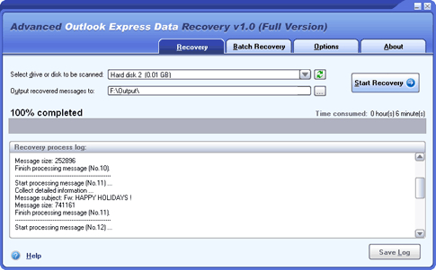 Advanced Outlook Express Data Recovery