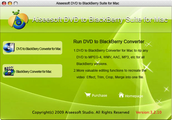 Aiseesoft Mac DVD to BlackBerry Suite