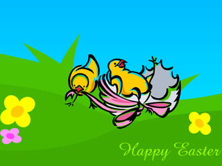 Animated Easter Chicks Screensaver