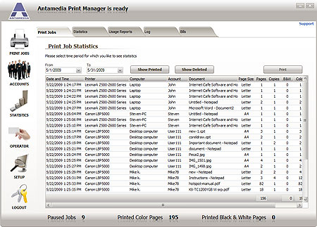 Antamedia Print Manager Software