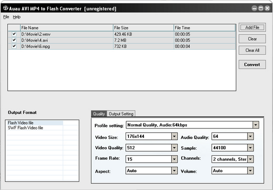 AUAU-Soft AVI MP4 to Flash Converter