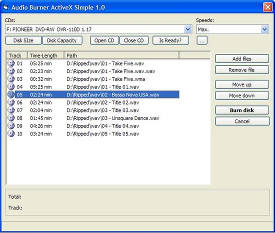 Audio Burner Activex (OCX)