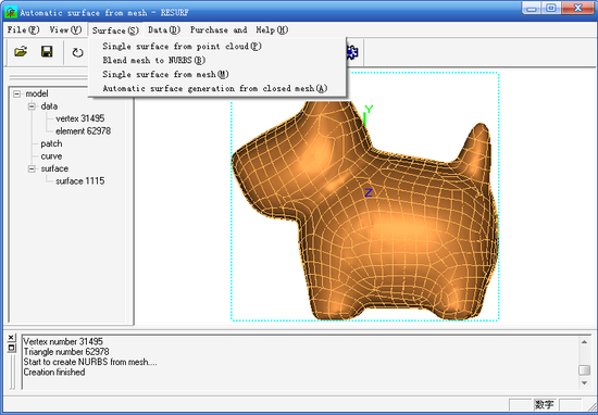 Automatic surface from mesh