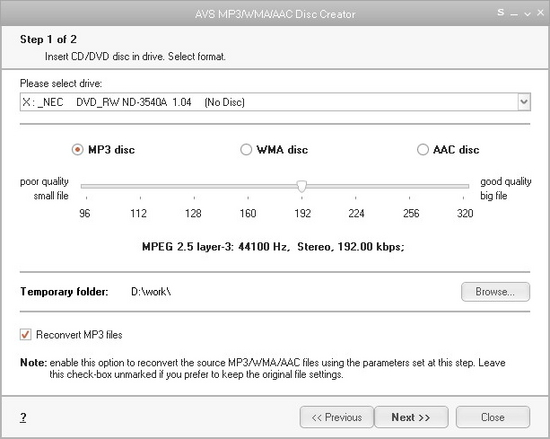 AVS MP3 Disc Creator