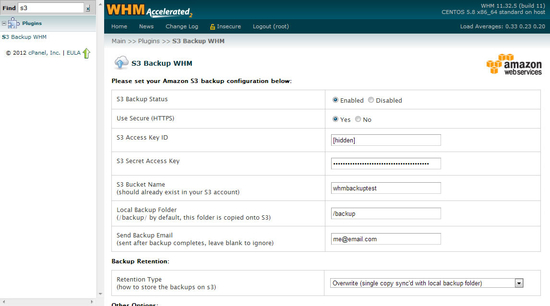 Backup WHM To Amazon S3