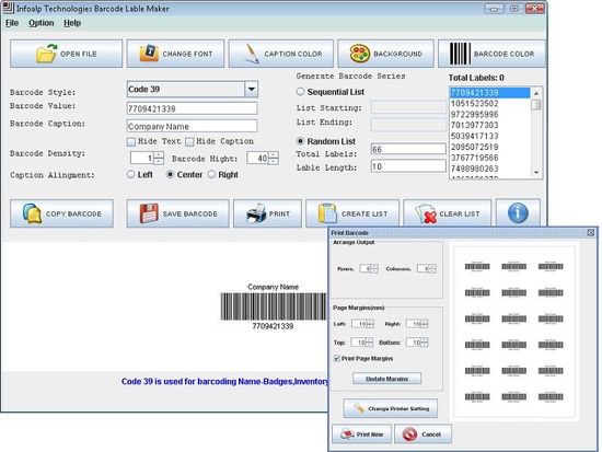 Barcode Generator Solution