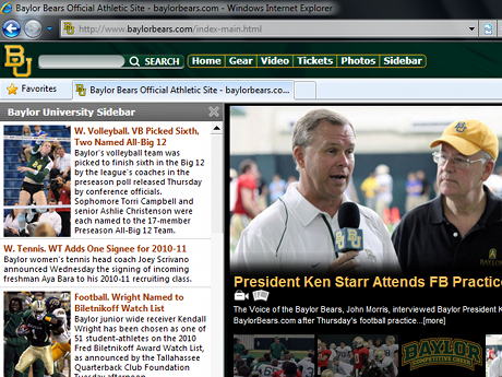 Baylor Bears IE Browser Theme