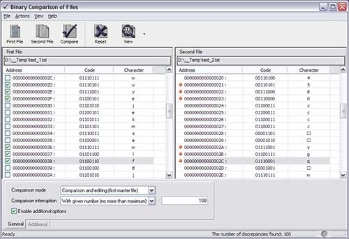 Binary Comparison of Files
