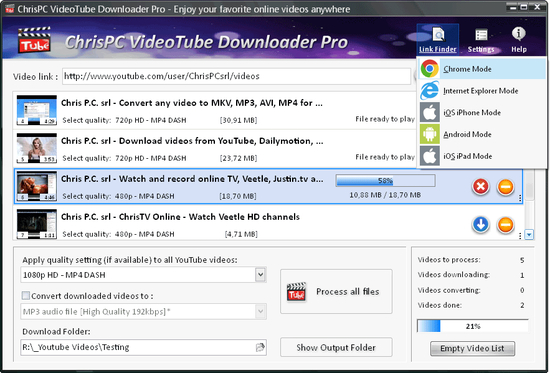 ChrisPC VideoTube Downloader Pro