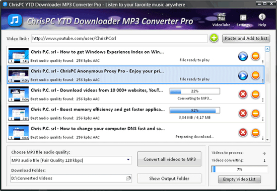 ChrisPC YTD Downloader MP3 Converter Pro