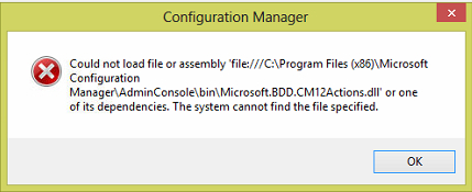 CM2012 Console MDT Integration Error Fix