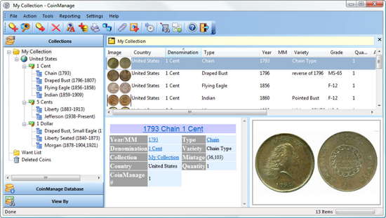 CoinManage USA Coin Collecting Software