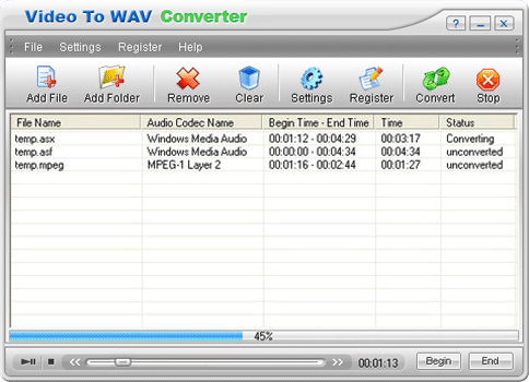 CrystalSoft Video To WAV Converter