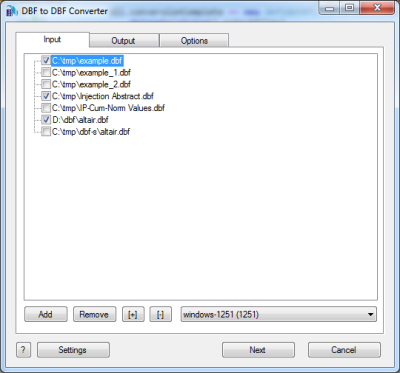 DBF to DBF Converter