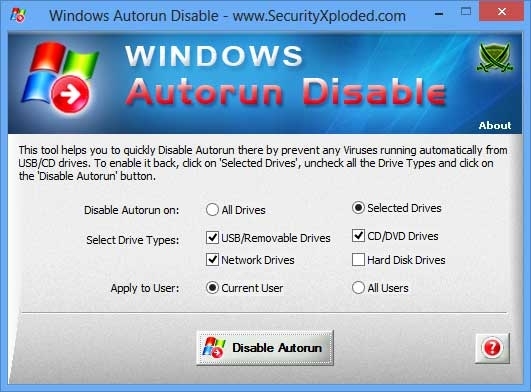 Disable Windows Autorun