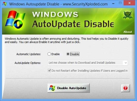 Disable Windows AutoUpdate