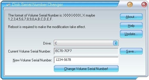 Disk Volume Serial Number Changer