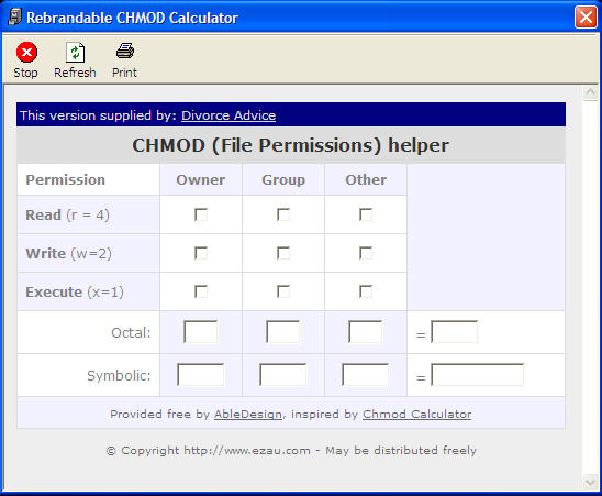 Divorce CHMOD Calculator