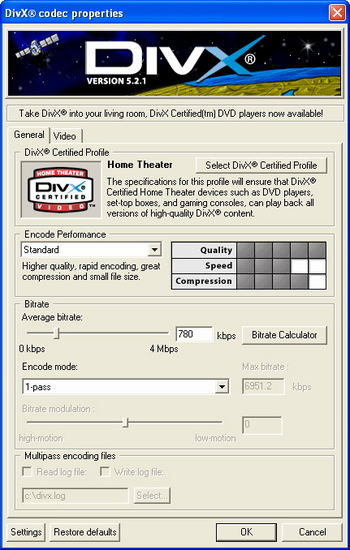 DivX Player (with DivX Codec) for 2K/XP