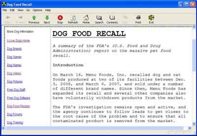 Dog Food Recall