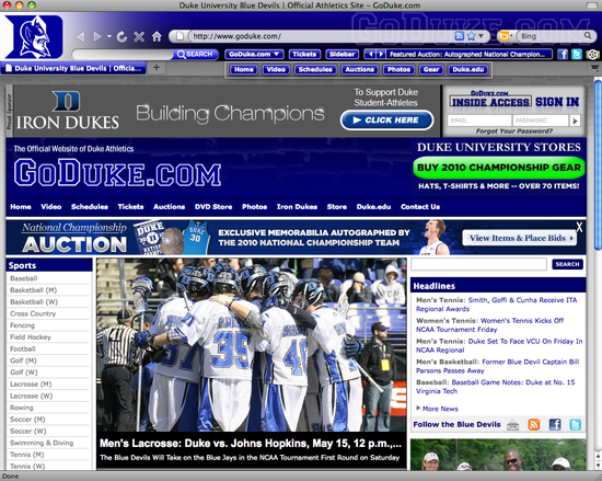 Duke Athletics Firefox Theme