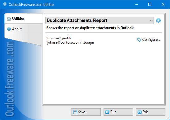 Duplicate Attachments Report for Outlook