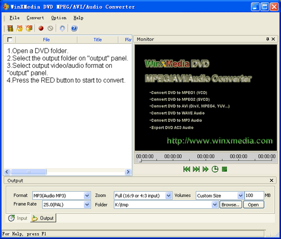 DVD MPEG AVI Audio Converter