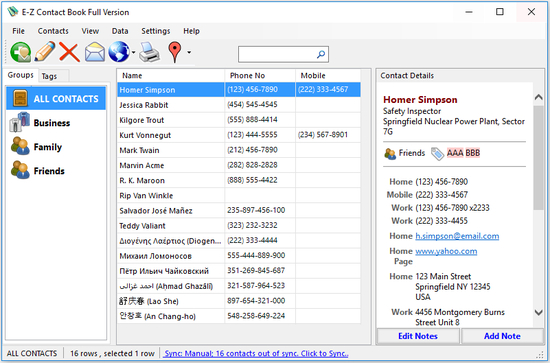 E-Z Contact Book