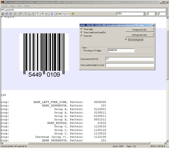 EAN8 barcode source code