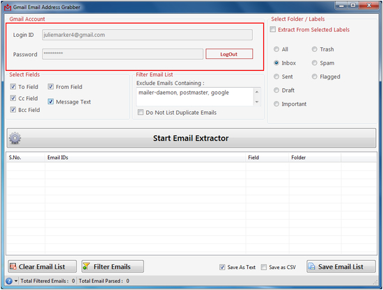 Email Address Extractor for Gmail