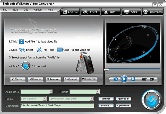 Emicsoft Walkman Video Converter