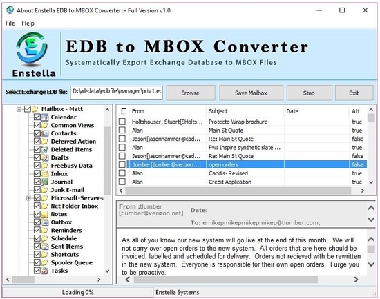 Enstella EDB to MBOX